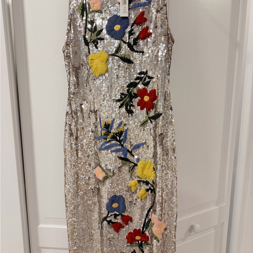 Alice + Olivia Multicolor Sequin Embroidered Dress